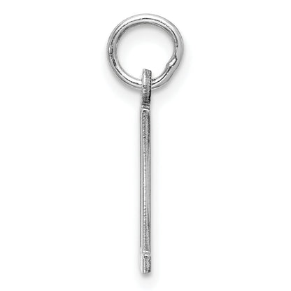 Sterling Silver Silver/Rhodium-Plated Elongated Number 11 Charm