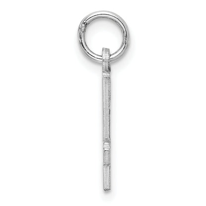Sterling Silver Silver/Rhodium-Plated Elongated Number 14 Charm