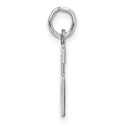 Sterling Silver Silver/Rhodium-Plated Elongated Number 16 Charm