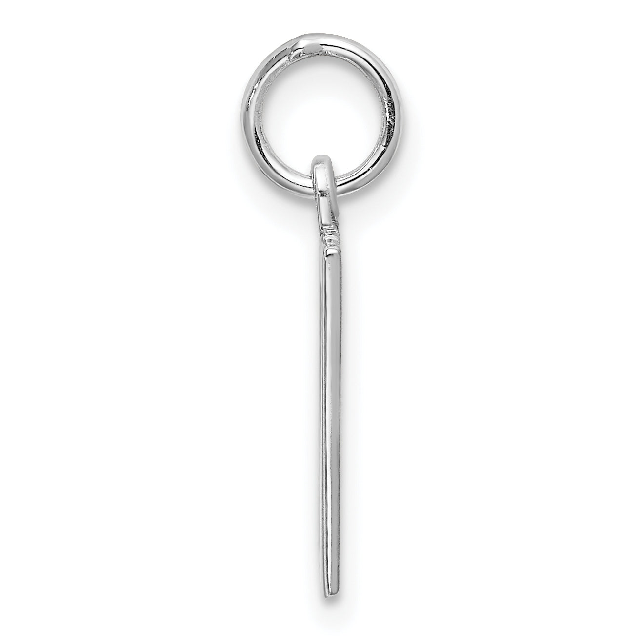 Sterling Silver Silver/Rhodium-Plated Elongated Number 17 Charm