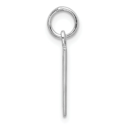 Sterling Silver Silver/Rhodium-Plated Elongated Number 17 Charm
