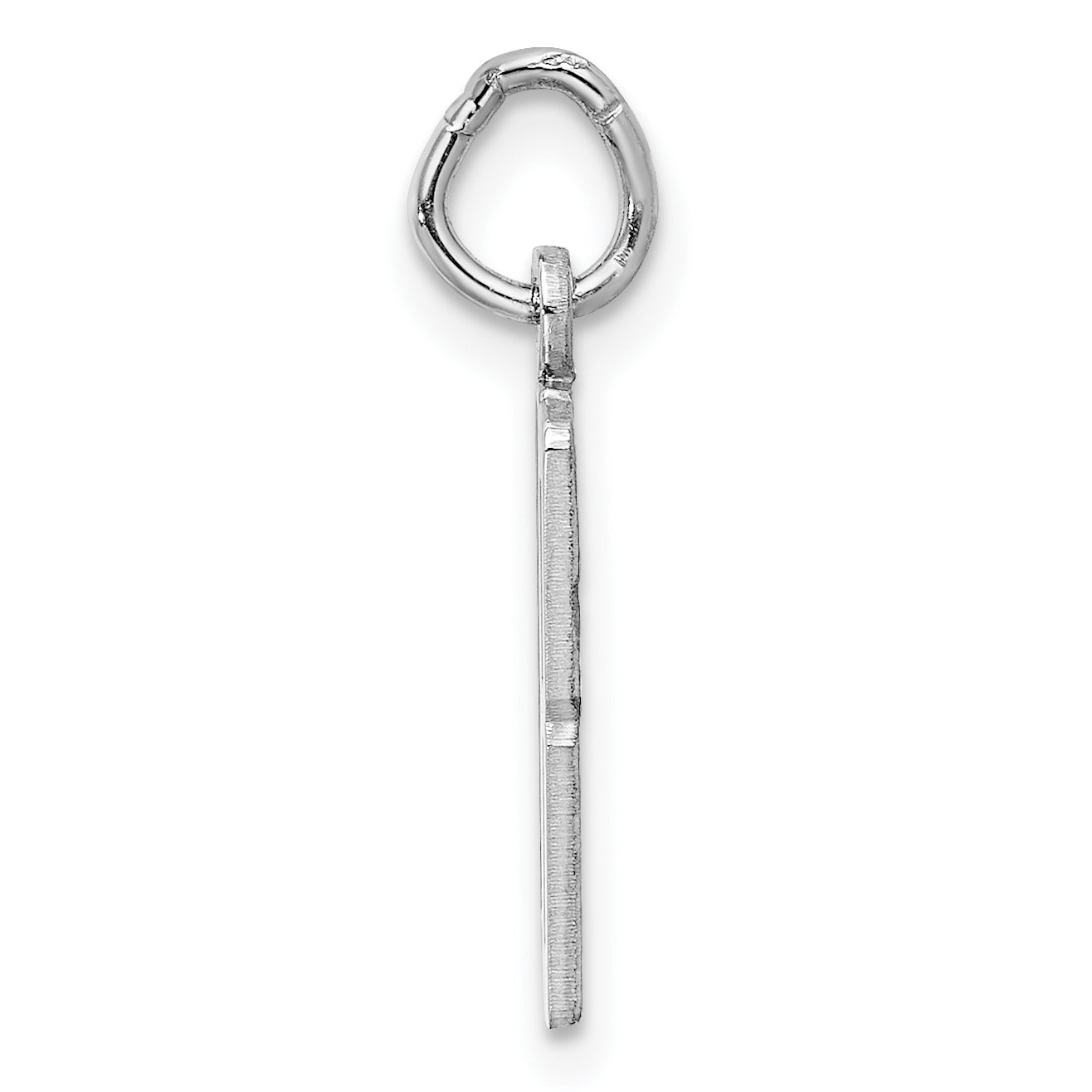Sterling Silver Silver/Rhodium-Plated Elongated Number 18 Charm