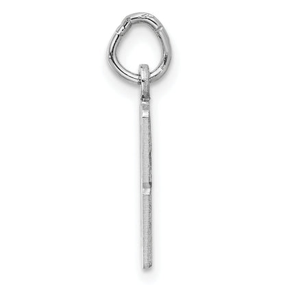 Sterling Silver Silver/Rhodium-Plated Elongated Number 18 Charm
