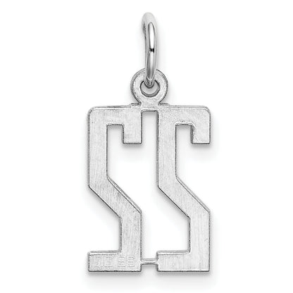 Sterling Silver Silver/Rhodium-Plated Elongated Number 22 Charm