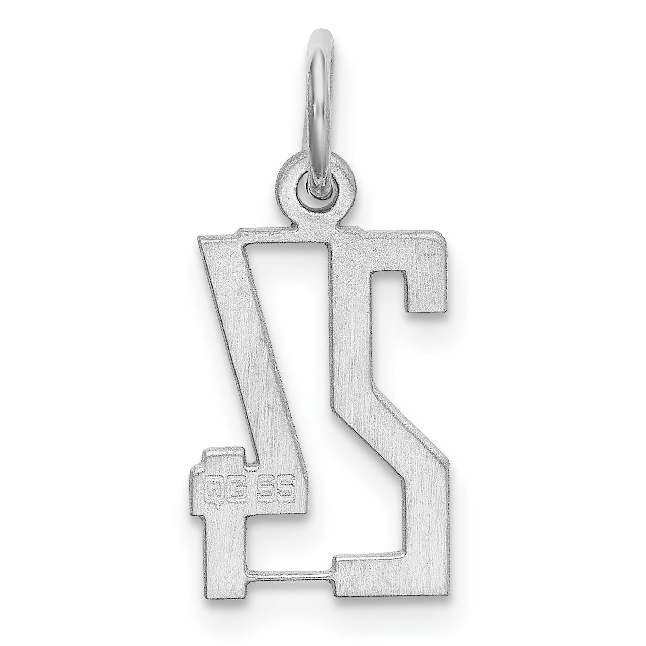 Sterling Silver Silver/Rhodium-Plated Elongated Number 24 Charm
