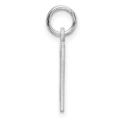 Sterling Silver Silver/Rhodium-Plated Elongated Number 27 Charm