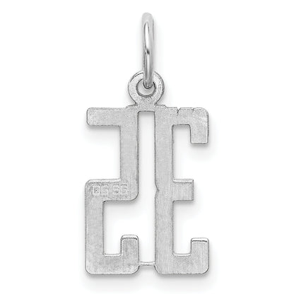 Sterling Silver Silver/Rhodium-Plated Elongated Number 35 Charm
