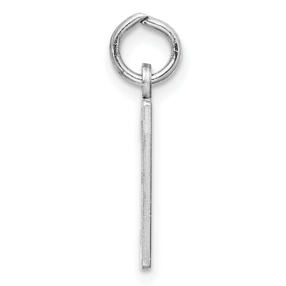 Sterling Silver Silver/Rhodium-Plated Elongated Number 37 Charm