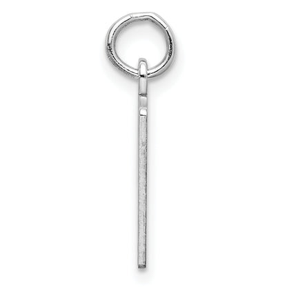 Sterling Silver Silver/Rhodium-Plated Elongated Number 40 Charm