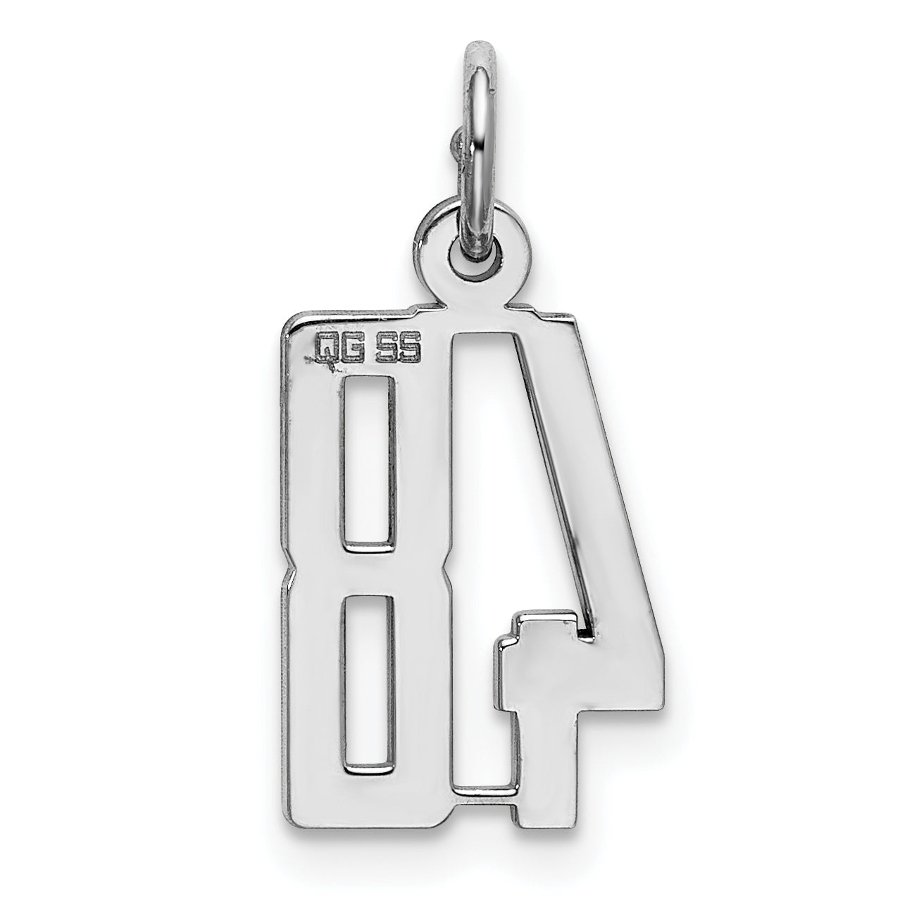Sterling Silver Silver/Rhodium-Plated Elongated Number 48 Charm