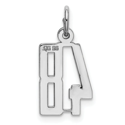 Sterling Silver Silver/Rhodium-Plated Elongated Number 48 Charm