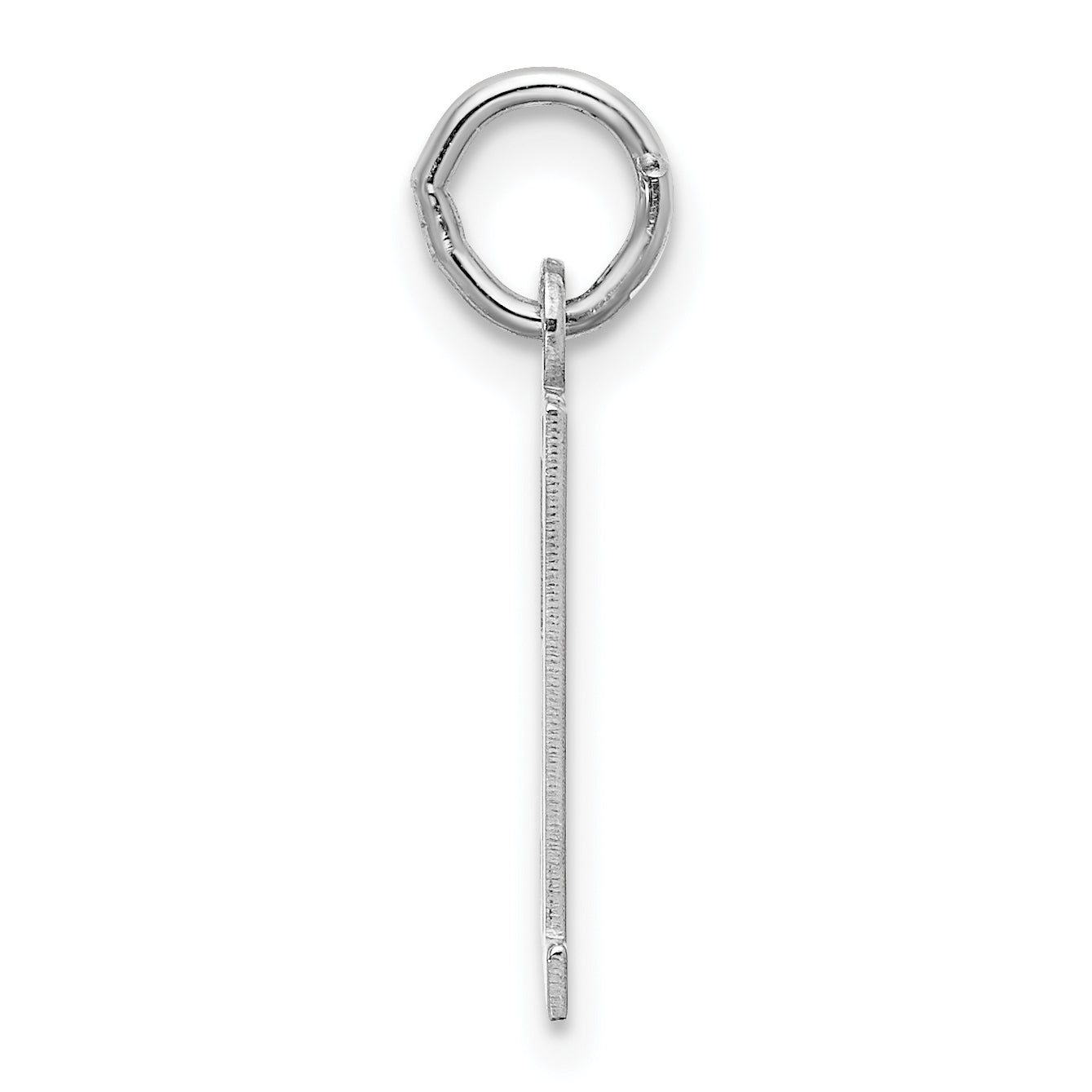 Sterling Silver Silver/Rhodium-Plated Elongated Number 51 Charm