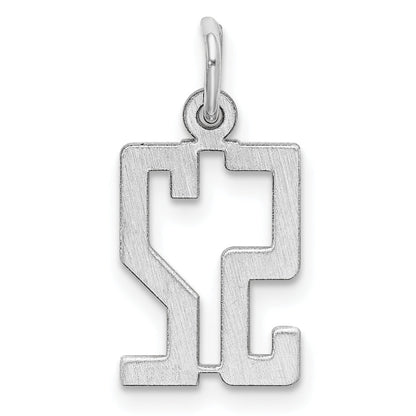 Sterling Silver Silver/Rhodium-Plated Elongated Number 52 Charm