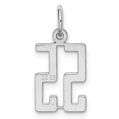 Sterling Silver Silver/Rhodium-Plated Elongated Number 55 Charm
