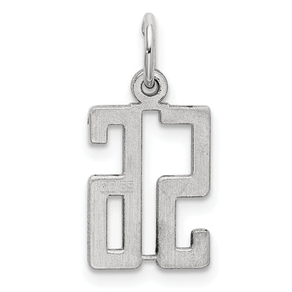 Sterling Silver Silver/Rhodium-Plated Elongated Number 56 Charm