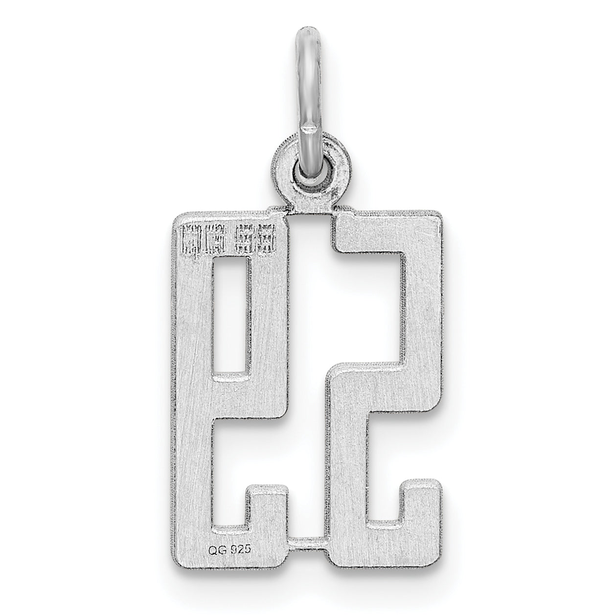 Sterling Silver Silver/Rhodium-Plated Elongated Number 59 Charm