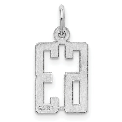 Sterling Silver Silver/Rhodium-Plated Elongated Number 63 Charm