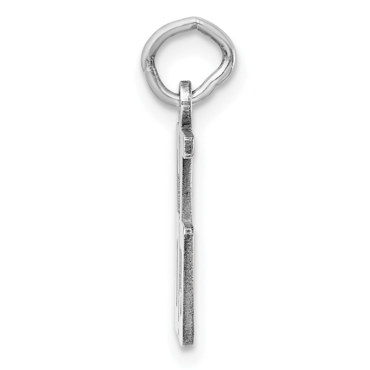 Sterling Silver Silver/Rhodium-Plated Elongated Number 65 Charm