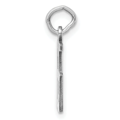 Sterling Silver Silver/Rhodium-Plated Elongated Number 65 Charm