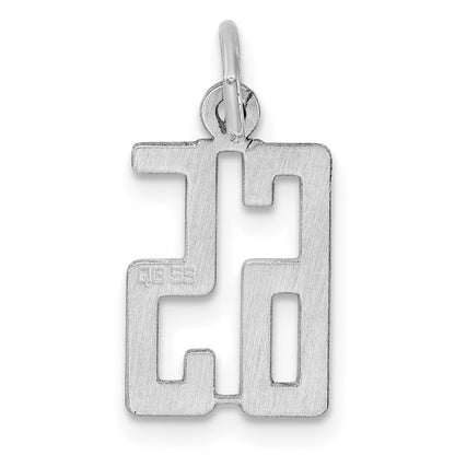 Sterling Silver Silver/Rhodium-Plated Elongated Number 65 Charm
