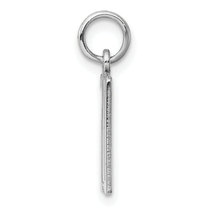 Sterling Silver Silver/Rhodium-Plated Elongated Number 70 Charm