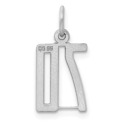 Sterling Silver Silver/Rhodium-Plated Elongated Number 70 Charm