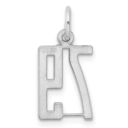 Sterling Silver Silver/Rhodium-Plated Elongated Number 79 Charm