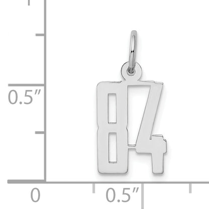 Sterling Silver Silver/Rhodium-Plated Elongated Number 84 Charm