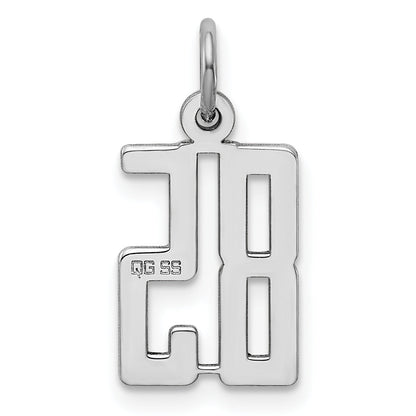 Sterling Silver Silver/Rhodium-Plated Elongated Number 85 Charm