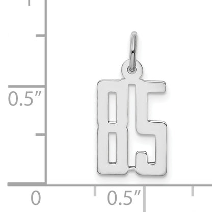 Sterling Silver Silver/Rhodium-Plated Elongated Number 85 Charm