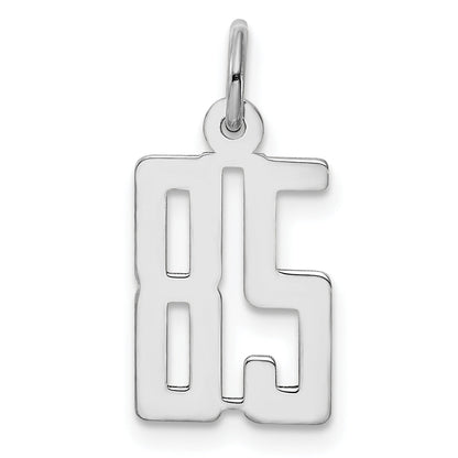 Sterling Silver Silver/Rhodium-Plated Elongated Number 85 Charm