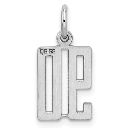 Sterling Silver Silver/Rhodium-Plated Elongated Number 90 Charm