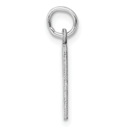 Sterling Silver Silver/Rhodium-Plated Elongated Number 93 Charm
