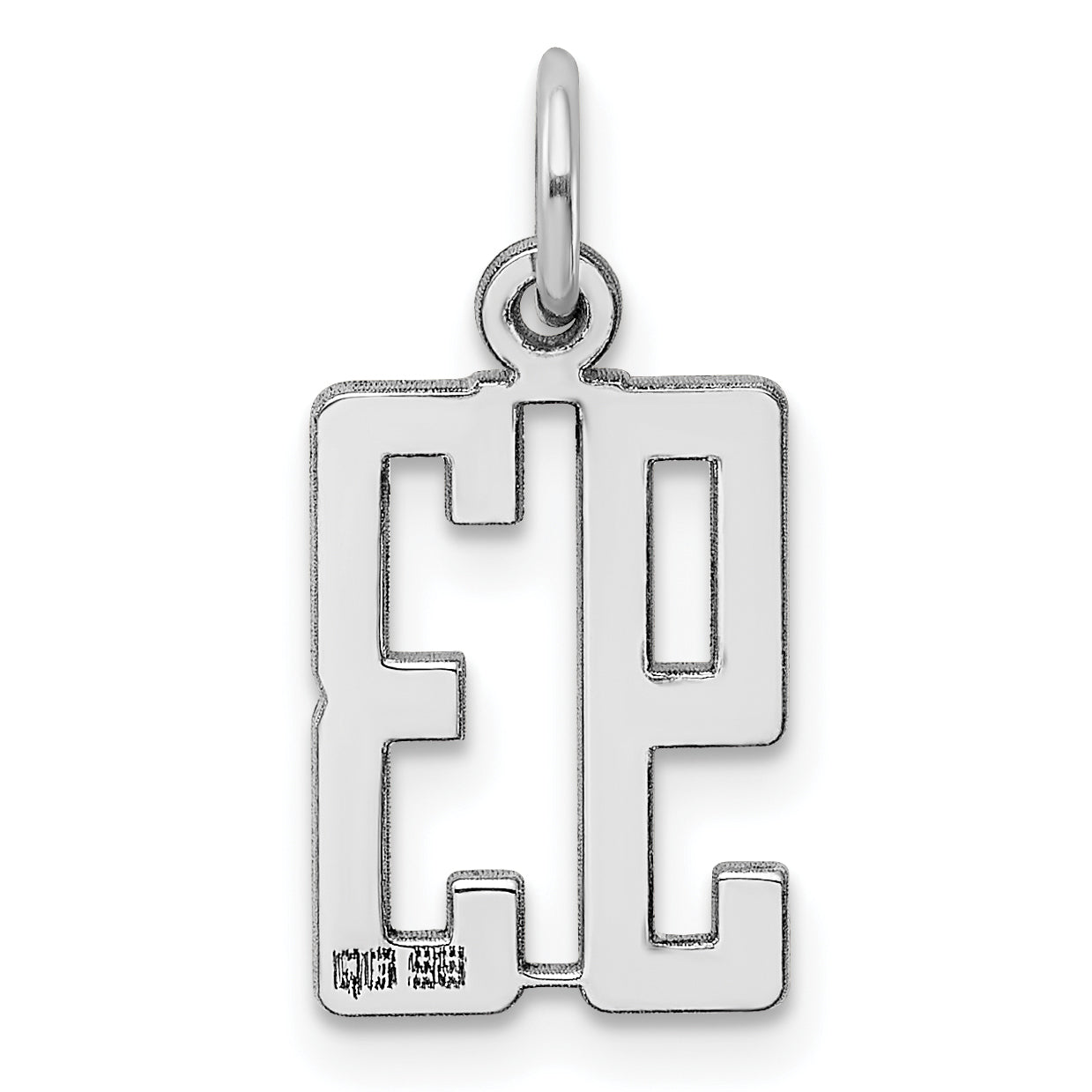 Sterling Silver Silver/Rhodium-Plated Elongated Number 93 Charm