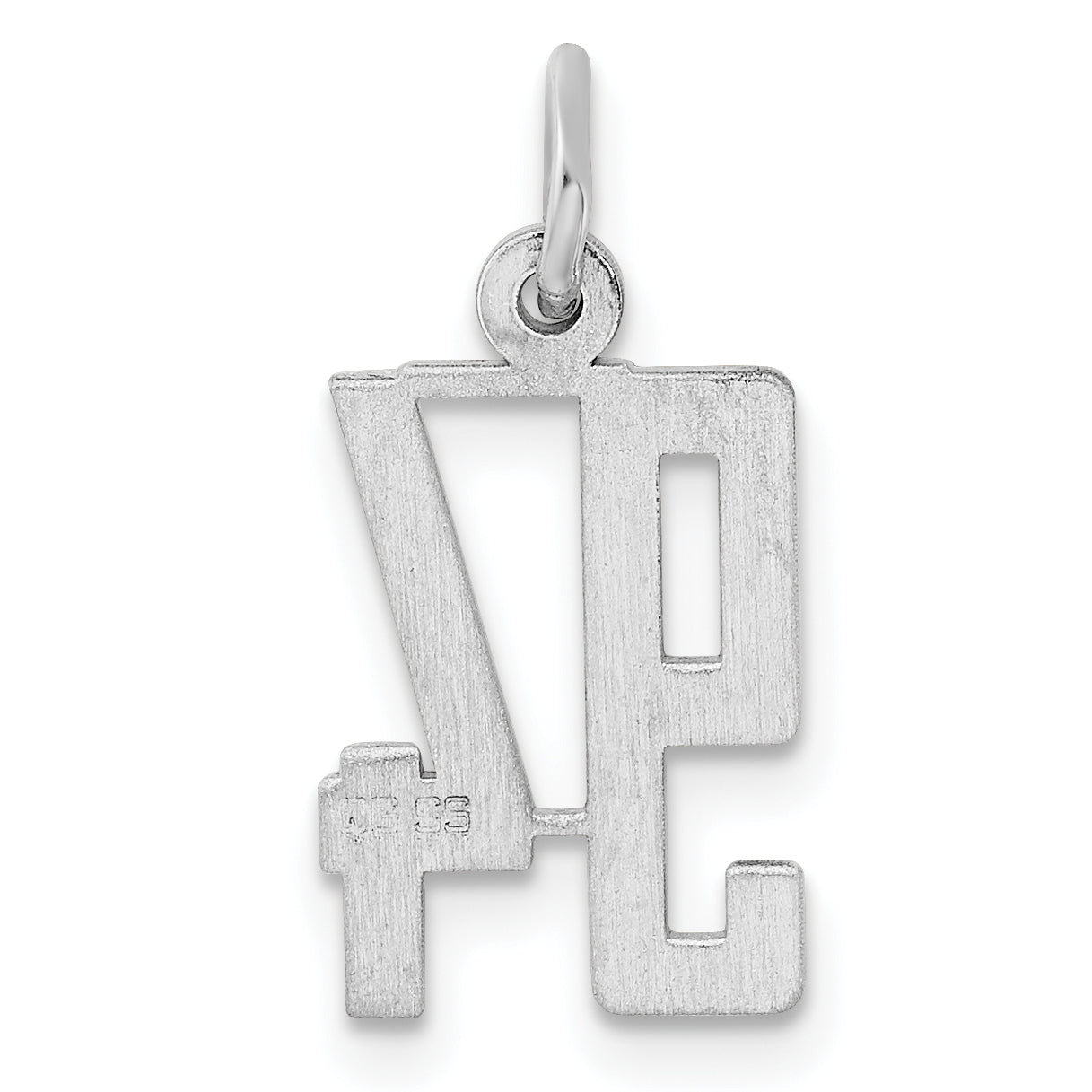 Sterling Silver Silver/Rhodium-Plated Elongated Number 94 Charm