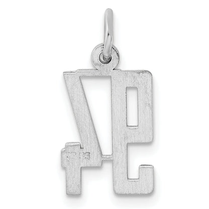 Sterling Silver Silver/Rhodium-Plated Elongated Number 94 Charm