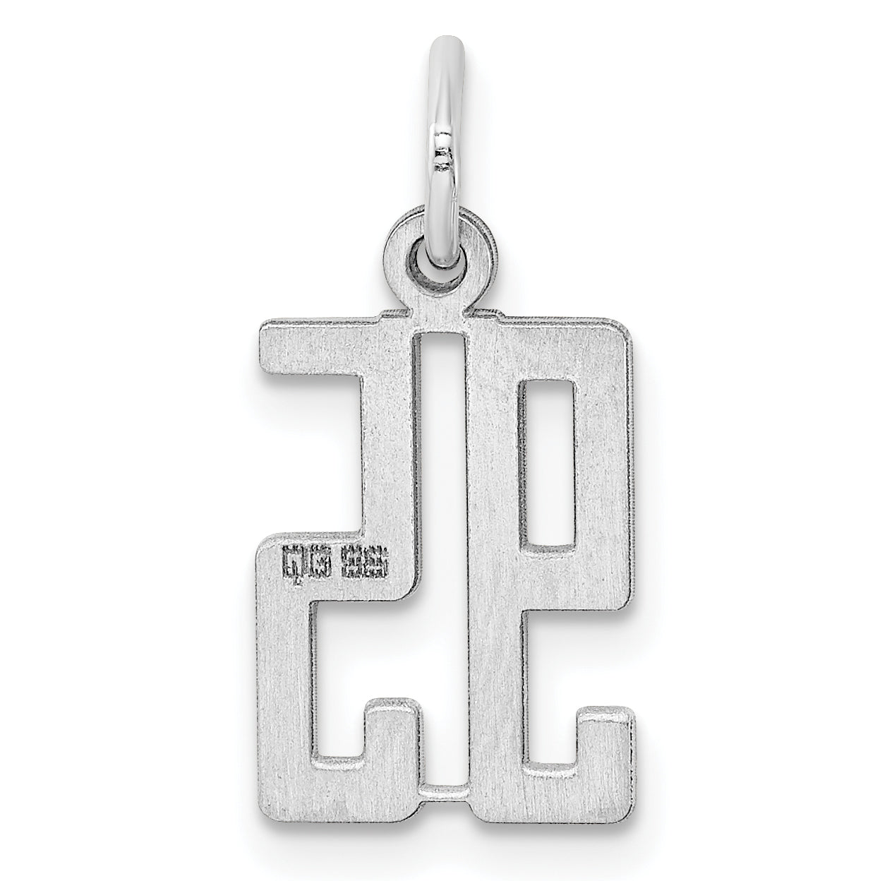 Sterling Silver Silver/Rhodium-Plated Elongated Number 95 Charm