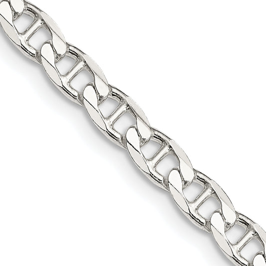 20 Inch Sterling Silver 4.65mm D/C Flat Anchor Curb Chain Necklace