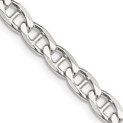 18 Inch Sterling Silver 5.7mm D/C Flat Anchor Curb Chain Necklace