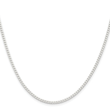 28 Inch Sterling Silver 2.3mm Beveled Curb Chain Necklace