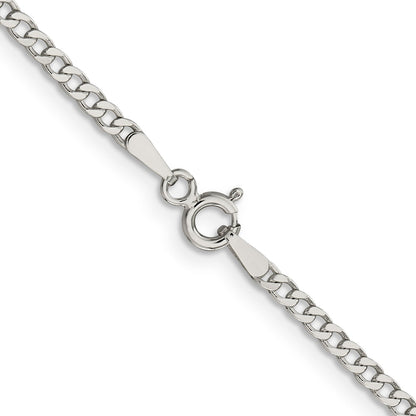 20 Inch Sterling Silver 2.3mm Beveled Curb Chain Necklace