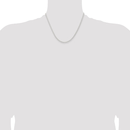 18 Inch Sterling Silver 2.3mm Beveled Curb Chain Necklace