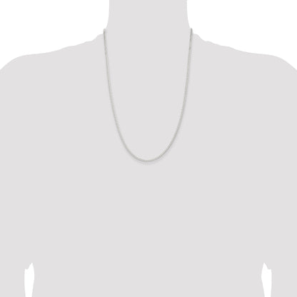 24 Inch Sterling Silver 2.3mm Beveled Curb Chain Necklace