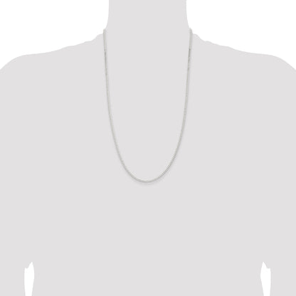 26 Inch Sterling Silver 2.3mm Beveled Curb Chain Necklace