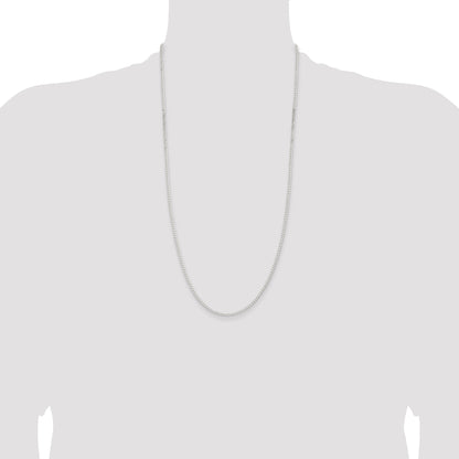 28 Inch Sterling Silver 2.3mm Beveled Curb Chain Necklace