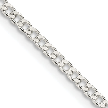 16 Inch Sterling Silver 2.3mm Beveled Curb Chain Necklace