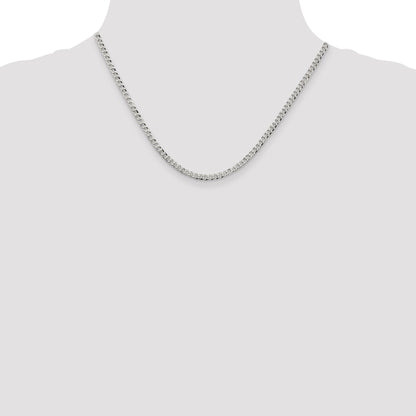 18 Inch Sterling Silver 3.2mm Beveled Curb Chain Necklace