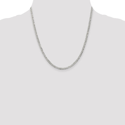 20 Inch Sterling Silver 3.2mm Beveled Curb Chain Necklace