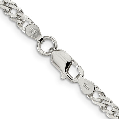 16 Inch Sterling Silver 4mm Beveled Curb Chain Necklace