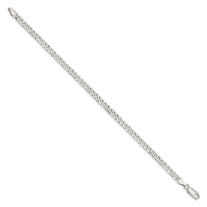 8 Inch Sterling Silver 4mm Beveled Curb Chain Bracelet